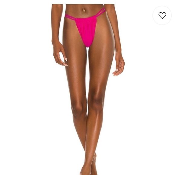 NWT Superdown x Revolve Hazel Bikini Bottom hot pink high waist thong bikini XXS - Picture 2 of 8